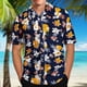thumbnail image 2 of Camisa de manga corta con solapa y estampado hawaiano para hombre Pompotops  oipoqjl47372, 2 of 7