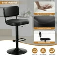 thumbnail image 4 of Bar Stools Set of 3, Adjustable 360° Swivel Counter Height Barstools from 25" to 33" Upholstered Faux Leather Bar Chairs with Rattan Backrest & Enlarged Base for Kitchen Bistro Pub Bar, 4 of 11