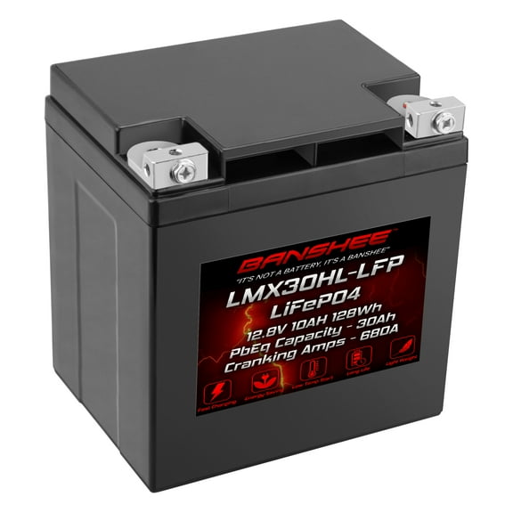 Banshee 12 Volt 30Ah LiFePo4 66010-97C Battery for Harley-Davidson Motorcycles