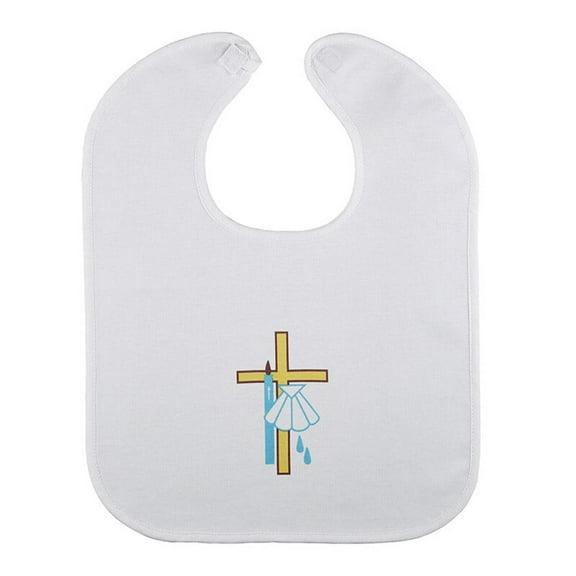 Cross/Shell Baptismal Bib 6 Pk