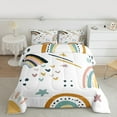 thumbnail image 2 of Homewish Retro Boho Rainbow Queen Comforter Set,Colorful Stars Print Bedding Sets,Girls Cartoon Print Bedding Comforter Set For Kids,Breathable Home Decor Reversible,3 Pieces, 2 of 8