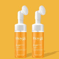 2pcs/pack NEW - Hoygi Turmeric   Kojic Acid Foaming Facial Cleanser   Silicone Brush Cleansing Skincare, Skin Repair, Dark Spot Reducer, Gentle Comfort Facial Cleansing