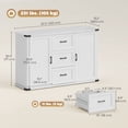 thumbnail image 3 of HOMCOM Buffet Bahut avec 3 Tiroirs et 2 Portes Grain de Bois Blanc, 3 of 10