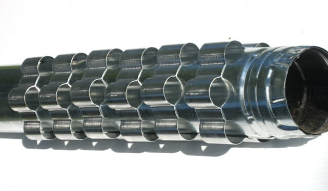 Energy Extractor Fins Stove Pipe Heat Reclaim 6 Radiators 8" dia Snap-on rings 