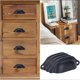 thumbnail image 4 of Set of 20 vintage drawer pulls in iron and black shell for cabinet, drawer, medicine cabinet, 4 of 5