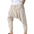 thumbnail image 2 of HUANBAI Men Casual Summer Loose Drawstring Mid Waist Yoga Harem Pants With Pockets, 2 of 8