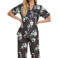thumbnail image 5 of Unique Bargains Women's 2pcs Floral Button Down Pajama Set Nightwear Sleepwear Sets, 5 of 5