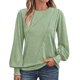 thumbnail image 1 of Blusa de manga larga con cuello redondo y pliegues para mujer - 82 % poliéster, top informal de negocios, 2025, de moda - Tallas S-XXL, 1 of 8