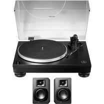Audio-Technica AT-LP60XBT-BK Bluetooth Wireless Automatic Belt-Drive Turntable with Audio Technica AT-SP3X Powered Bookshelf Speakers (2019)