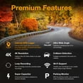 thumbnail image 3 of Rexing V1GW-4K Ultra HD Car Dash Cam w/ Built-in GPS Logger, 2.4" LCD Screen,Wi-Fi,170° Wide Angle Dashboard Camera Recorder with G-Sensor, WDR, Loop Recording, Supercapacitor, Mobile App, up to 256GB, 3 of 7