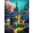 thumbnail image 1 of 5D Snow House Full Diamond Mosaic Snow Wagon Castle Dream Scenery New Arrival Diamond Painting Embroidery Cross Stitch X1018Square 30X40cm Gao Jinjia LED, 1 of 2