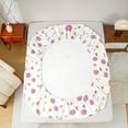 thumbnail image 5 of Homewish Rustic Flower Twin Sheet Sets,Country Floral Twin Fitted Sheet,Pink White Flat Sheet For Girls Kids,Microfiber Bedroom Decor,3 Pieces, 5 of 7