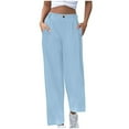 thumbnail image 2 of fatyb Women's Corduroy Pants Elastic High Waist Straight Leg Pants with Pockets Womens Casual Trousers, 2 of 6