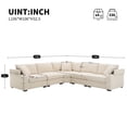 thumbnail image 6 of MAYEERTY 106" Convertible L-Shaped Sectional Sofa - Corduroy Corner Couch with Armrest Storage/Cup Holders/USB, Irregular Corner for Living Room/Apartment, 2 Colors, 6 of 20