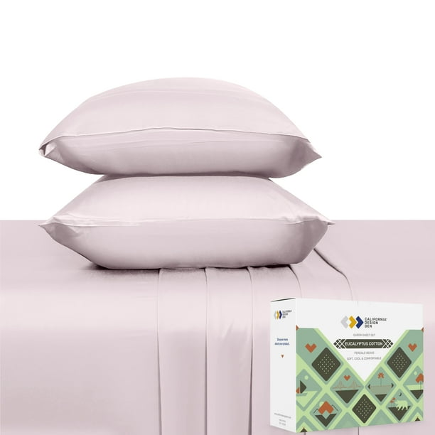 Natural Cotton and Eucalyptus Viscose Bed Sheets, Soft and Cool Percale