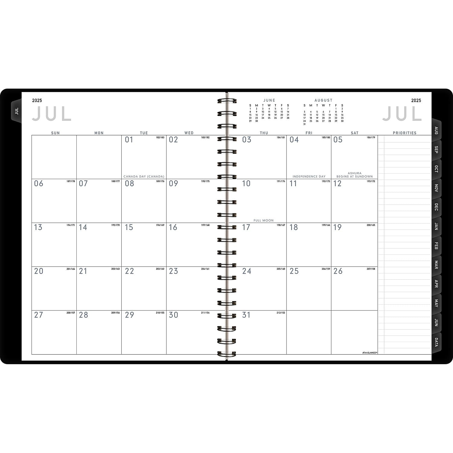 AT-A-GLANCE Contemporary Academic 2025-2026 Weekly Monthly Planner Black Large 8