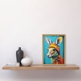 thumbnail image 2 of Baby Kangaroo Joey Wearing Hat Teal and Orange Artwork Framed Wall Art Print A4, 2 of 4