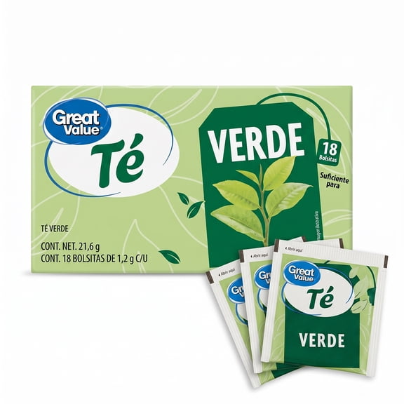 Té Verde Great Value 18 sobres 1.2 g c/u