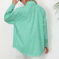 thumbnail image 4 of Chaqueta de mujer con estampado de cuadros, solapa delgada, bolsillo con botones, blusa, blusa, abrigo Pompotops qwe21974, 4 of 7