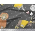 thumbnail image 2 of Soimoi Gray Heavy Satin Fabric Dot & Animals Kids Print Fabric by Yard 54 Inch Wide, 2 of 3