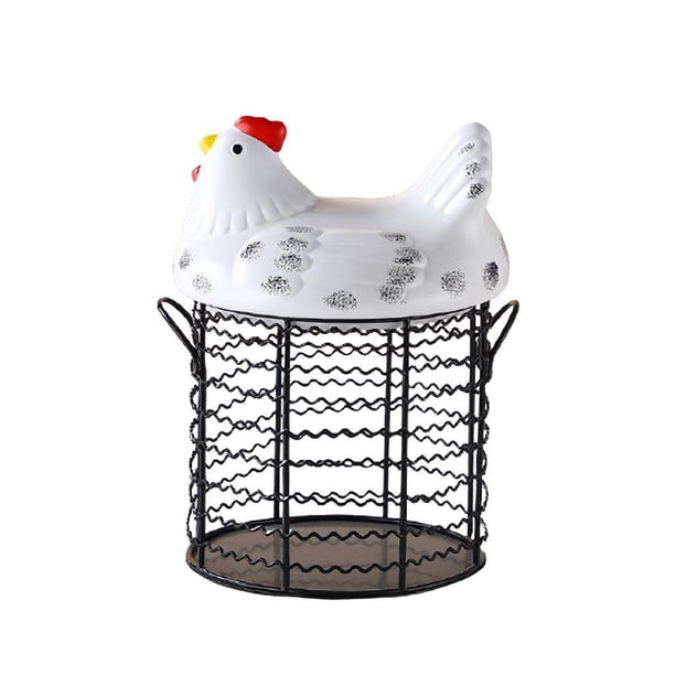 Cesta de almacenamiento Cesta De Alambre Vintage Con Asas Huevos Cesta De Almacenamiento Estilo Granja Para Cocina Estilo 3 Magideal Cesta de almacenamiento