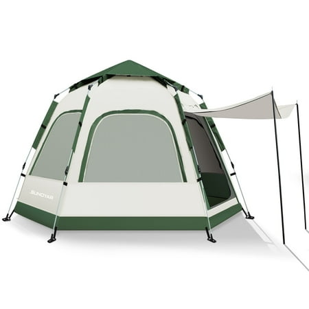 SUNOYAR 6-8 Person Tent with Removable Rain Fly and Carrying Bag Water-Resistant Easy Set up for Camping Family Outdoor Hiking Backpacking Beach