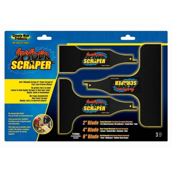 Spyder Scraper Blade Set For Recip Saws,6 in L 00134
