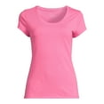 thumbnail image 6 of No Boundaries Scoop Neck Tee with Short Sleeves, 1 or 3-Pack, Women’s, 6 of 6