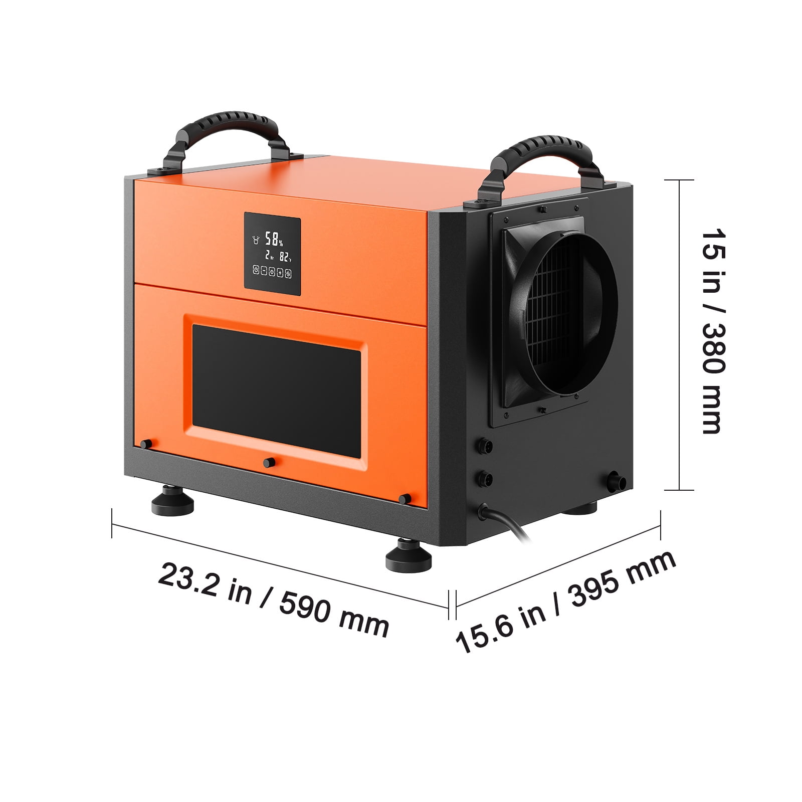 KFFKFF 190-Pint Commercial Dehumidifier with Drain Hose for Crawl Spaces, Basements, Warehouses, and Job Sites, High-Capacity Unit for Moisture Control and Water Damage Restoration, Auto Defrost
