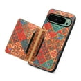 thumbnail image 4 of for Google Pixel 8Pro Cork Wood Phone Case, Retro Floral Colorful Flower Printing Magnetic Folio Flip ID/Credit Card Holder Slot Back Cover Bag, Kickstand Support, 4 of 7