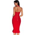 thumbnail image 2 of Womens Halter Fishtail Bandage Party Dress Elegant Wedding Guest Dress Color Red Medium, 2 of 3