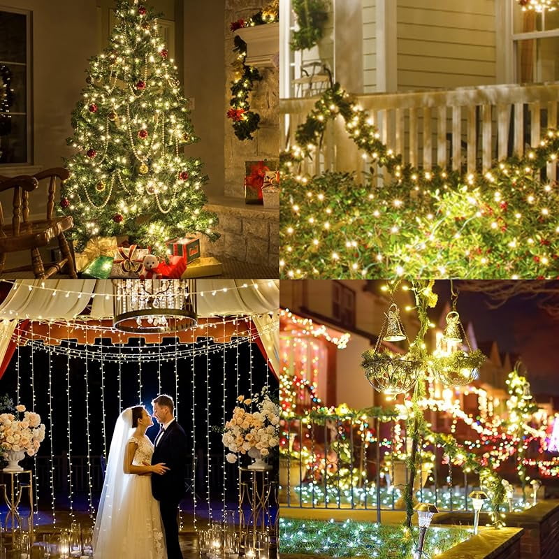 BEEWIN Icicle Christmas Lights Outdoor,23FT 200 Count Multicolor Icicle Lights Indoor With White Wire,Waterproof Connectable Icicle String Lights For Holiday Home Garden Window Party Wedding Decor