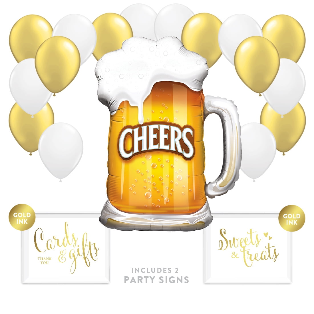 cheers gold balloons