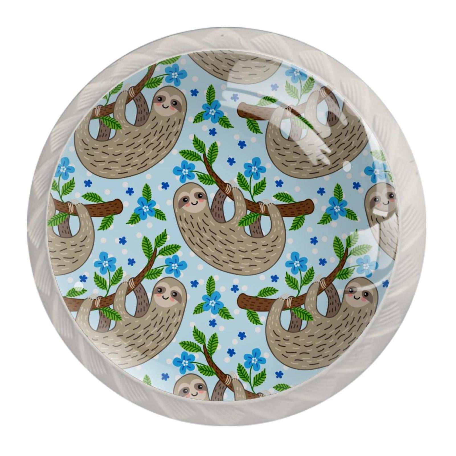 Sloth Handle 4 Pcs Animal Sloth Knobs for Kitchen Cabinet Cupboard Dresser Bookcase ...