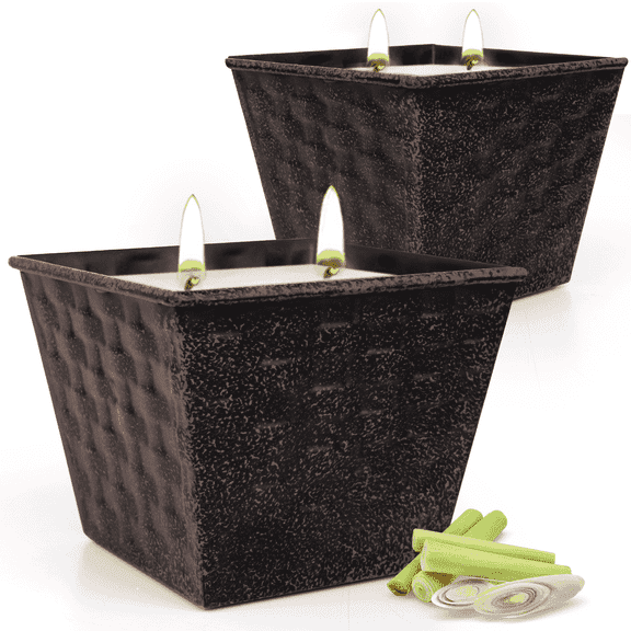 Giphtpoeet 2 Pack Citronella Candles Large 2 Wicks Lemongrass Scented Soy Wax Candle for Indoor Outdoor, 28oz