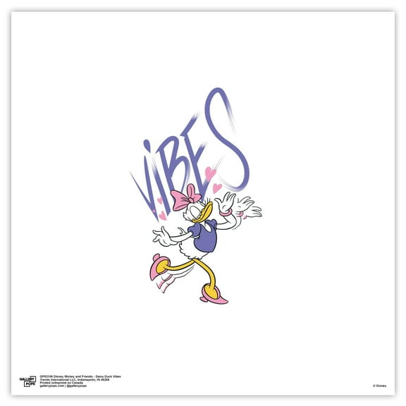 Gallery Pops Disney Mickey and Friends - Daisy Duck Vibes Wall Art, Unframed Version, 12" x 12"