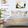 thumbnail image 3 of 3 Piece Ocean Sunset Duvet Cover Set Twin Size,Microfiber Comforter/Quilt Cover with Corner Ties and 2 Pillowcases,Modern Orange Blue Oil Painting Seagull All Season Soft Bedding with Zipper Closure, 3 of 8
