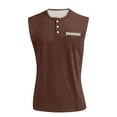 thumbnail image 5 of LRGSHF Sleeveless Shirts for Men Henley Tank Tops Breathable Lightweight Solid Color Pullover Summer Loose Fit Casual Basic 3-Button Tees with Pockets, 5 of 6