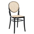 thumbnail image 6 of Safavieh Sonia Contemporary Adult Wood Solid Print Dining Side Chairs, Black/Natural (Set of 2), 6 of 13