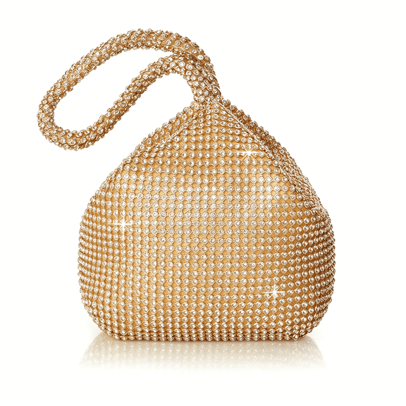 GASTROPOD Women'S Rhinestone Clutch Evening Bags Sparkly Glitter Triangle Purse for 1920S Party Prom Wedding