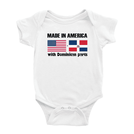 

Made In America With Dominican Parts Funny Baby Bodysuit For Boy Girl