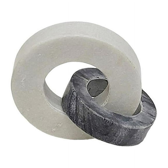 8 in. Marble Double Ring, White & Black