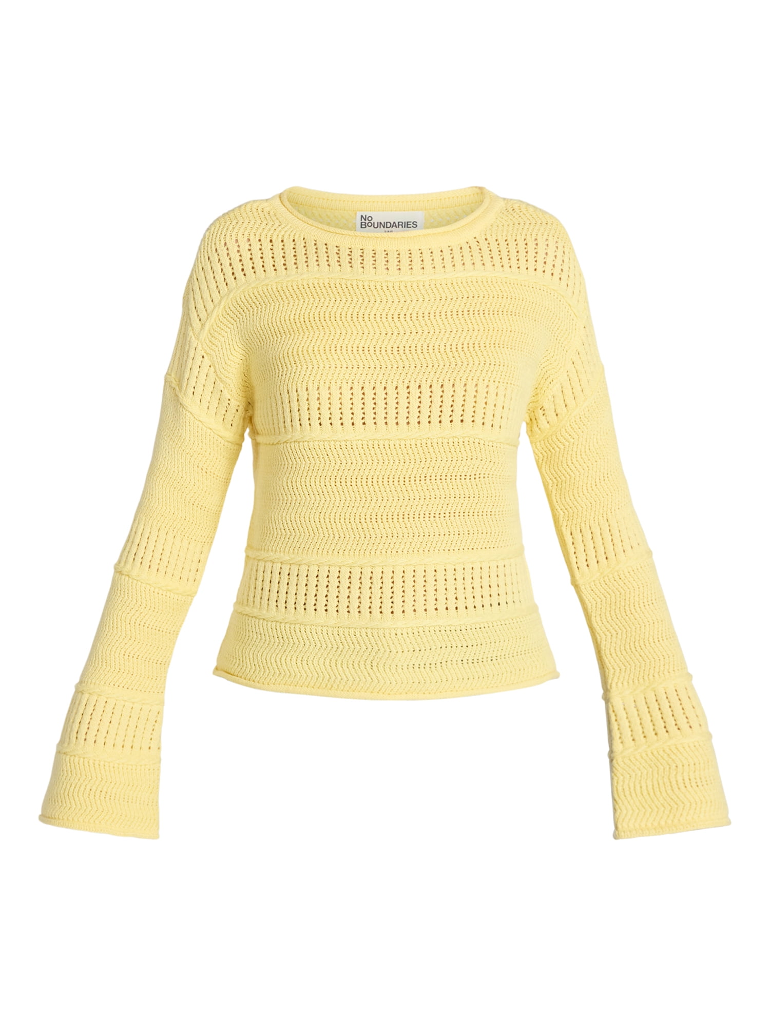 No Boundaries Boat Neck Pullover Sweater, Midweight, Women's XXS-XXL