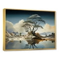 thumbnail image 2 of Designart "Desert Dreams Surrealism Unveiled III" Landscapes Framed Wall Art - Modern Grey Abstract Landscapes Hallway Framed Wall Art Decor, 2 of 6