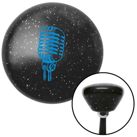 American Shifter Blue Old School Microphone Black Retro Metal Flake Shift Knob with M16 x 1.5 Insert Brody