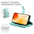 thumbnail image 4 of For iPhone 16 Pro Max 6.9-inch Wallet Case for Women Men Multi-Card Slots Zipper Pocket Lanyard Strap Wristlet Leather Phone Case,Green,For iPhone 16 Pro Max, 4 of 7