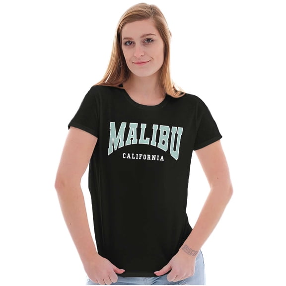 Athletic Varsity Malibu California Womens Slim Fit Graphic Tee Brisco Brands S