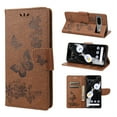 thumbnail image 1 of Feishell Wallet Case for Google Pixel 7a,Retro PU Leather Butterfly Embossed Pattern Full Protection Anti-Scratch Magnetic Clasp Flip Holder Card Slots & Cash Pocket Phone Cover,Brown, 1 of 6