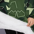 thumbnail image 3 of Oversized Wearable Blanket Hoodie,Gray Green Camo Textured Pattern Sherpa Blanket Hoodie with Super Pockets,Super Warm Fuzzy Pullover for Women & Men, 3 of 6