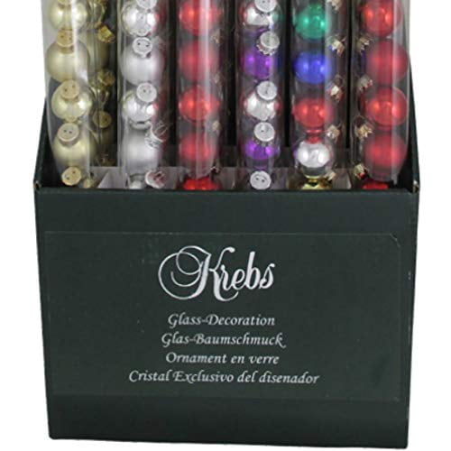 Christmas By Krebs Tv03478 Mini Boule Ornement en Verre avec Tube Transparent, Assorti
